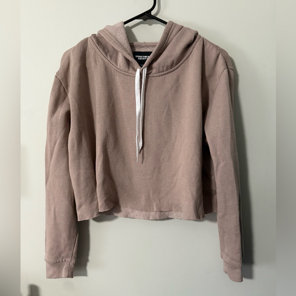 Streetwear Society Tan Cropped Sweatshirt